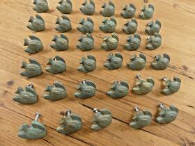 Ly04-28 Midwest Craft House 30 Fish Drawer Pulls Knobs Cast Iron Cabinet Cupboard Dresser Chipped Paint
