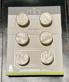 Mint-renew 840005240229 Mint-renew- Inch Set Of 6 Glass Drawer Knobs 2019 American Home Goods New