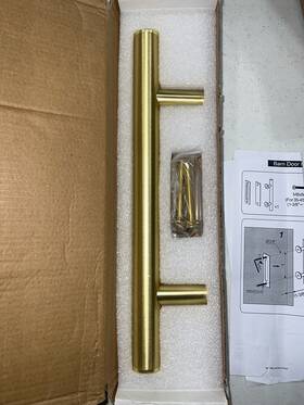 Mbd5830chbs Miseno Barn Door Handle Set 7 Inch Center Champagne Brass