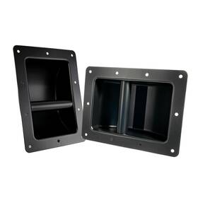 Miyako 657559479926 Recessed Speaker Cabinet Bar Handles 9 X 7 High Strength Black Metal Hold