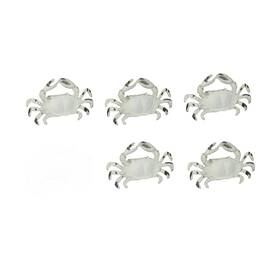 D-md-1311 Moby Dick Specialties Set Of 5 Distressed Finish Coastal White Cast Iron Crab Drawer Pulls