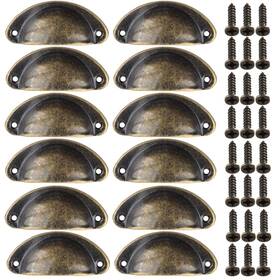 Mokife 721912610766 Cabinet Cup Pulls 3 Inch 82mm Antique Kitchen Handles 12 Pack Bronze