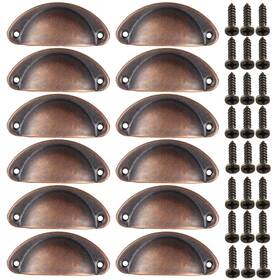 Mokife 721912610773 Cabinet Cup Pulls 3 Inch 82mm Rustic Copper Kitchen Handles 12