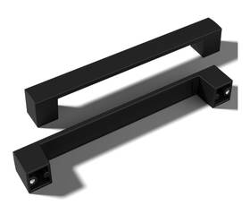 7zc128sjlsdhs10 Monti 5 Pack Flat Black 6.3 Inch Hole Center Solid Metal Cabinet Handles Bathroom