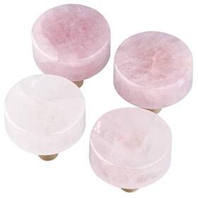 Gdstsu016901 Mookaitedecor Set Of 4 Rose Quartz Drawer Knobs With Screws Crystal Stone Pull Handles For