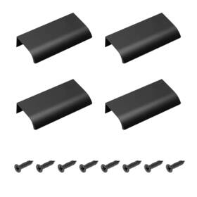 Morobor 770456355381 4 Pack Black Finger Edge Pulls 80mm Hidden Drawer Handles Cabinet Hardware
