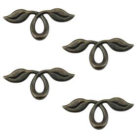 Mf001353-y-us Morobor 4 Pack Vintage Style Leafy Drawer Pull Bronze Dresser Handles Leaf Pu