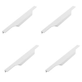 W-mf002471-us Morobor 4 Pcs 300mm Aluminum Alloy White Cabinet Handles Finger Edge Pull Concealed