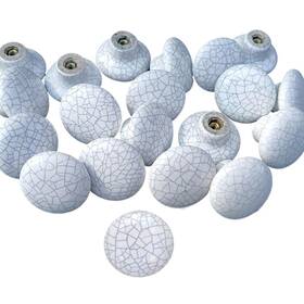 Hd08-20 Mou 20 Pcs Ceramic Drawer Pulls Retro And Elegant Cracked Cabinet Handles