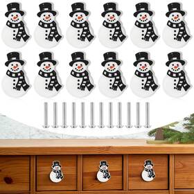 Dd-moxweyeni-1934 Moxweyeni 12 Pieces Christmas Knobs Covers For Cabinet Kitchen Snowman Silicone Hand Ca