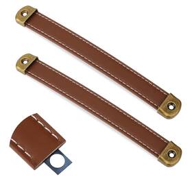 561994 Mozeat Lens 2 Jvgufeiy Pcs Leather Handles For Drawers Trunk Khaki Brown