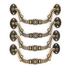 Msolid 717288710445 4 Pcs Vintage Antique Brass Bail Pull Handle For Medium