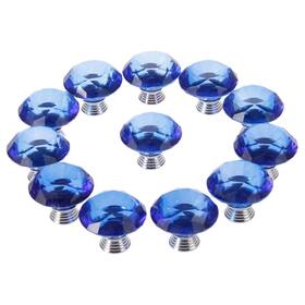 Sz070280012581rk-u12 Mtsooning 12pcs Blue Diamond Knobs 1.57 Inch Crystal Glass Pull Cabinet Handle With 3
