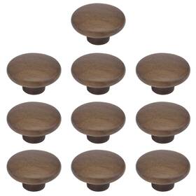 Amt01173391 My Mironey 10pcs Round Wood Drawer Knobs Walnut Kitchen Cabinet Knob Solid Hardware