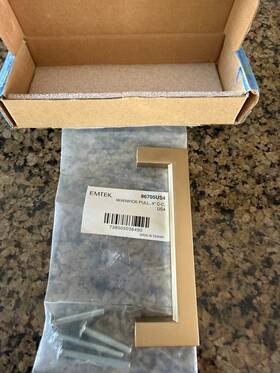 86705us4 My Store Emtek Warwick 4 Inch Handle Cabinet Pull Satin Brass New