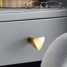 Myxekllo 730147760856 6 Pieces Gold Triangle Cabinet Knob Brass Dresser Drawer Knobs Hardwa