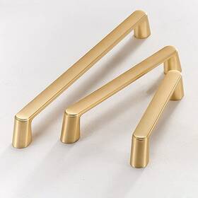 Myxekllo 783919634053 4 Pack Gold Cabinet Drawer Pulls 3-3/4ftft 96mm Hole Center Brushed Brass