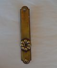 N08297 Vtg Brass Cabinet Door Knob Back Plate Decorative Flower Design