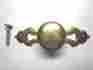 N14616 Kbc Vintage Solid Brass Cabinet Door Knob Pull Mushroom W Backplate