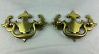 N19390 Brass Spread Chippendale 2.5 Handles 2 Vintage Pull Colonial Drawer