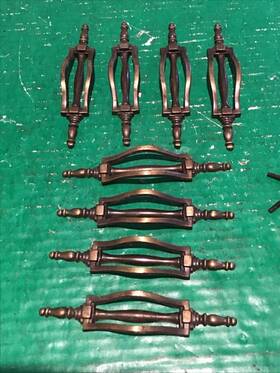Fo-3743-001 National Lock Lot Of 8 Vtg Cabinet Door Pull Drawer Handle