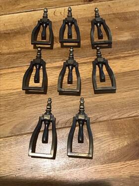 Fo-3744-001 National Lock Lot Of 8 Vtg Vertical Cabinet Door Pull Drawer Handle