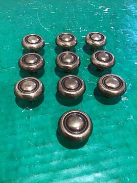 Fo-3900-001 National Lock Lot Of 10 Drawer Cabinet Knob Pull Antique Brass
