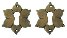 43238-162111 Nesha Design Components Star Shape Keyhole Cover Escutcheons 2 Pack Gold