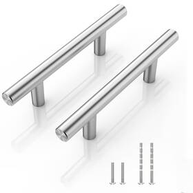 Nisuoien 738631201649 20 Pack -3 Hole Center Cabinet Handles Pulls For Kitchen Stainless Steel Bru