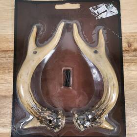 No.1.giftshop 689354021611 Resin Faux Deer Antler Door Handle Cabinet Drawer Pull Knob Lodge Decor Set Of 2