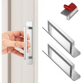 Nobrand 995203773083 2pcs Self-stick Instant Cabinet Drawer Door Handles Square Silver