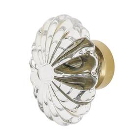 Nostalgic 640697500003 Warehouse 750000 Oval Fluted Crystal Cabinet Knob 1-3/4 Inch Unlacquered Brass