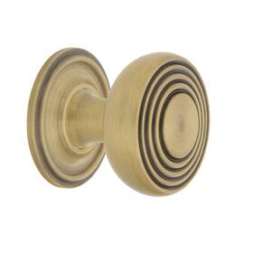 Nostalgic 640697694634 Warehouse Deco Brass 1 3/8 Inch Cabinet Knob With Classic Rose In Antique