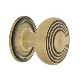 Nostalgic 640697694726 Warehouse Deco Brass 1 3/8 Inch Cabinet Knob With Rope Rose In Antique