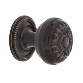 Nostalgic 640697694924 Warehouse Egg And Dart Brass 1 3/8 Inch Cabinet Knob With Rope Rose In Timeless B