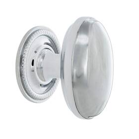 Nostalgic 640697695112 Warehouse Homestead Brass 1 3/4 Inch Cabinet Knob With Rope Rose In Bright Chrome