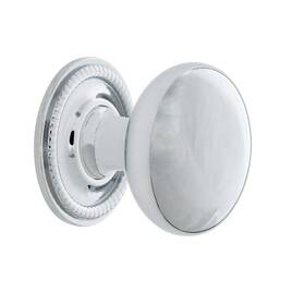 Nostalgic 640697695600 Warehouse New York Brass 1 3/8 Inch Cabinet Knob With Rope Rose In Bright Chrome