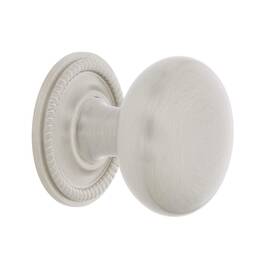Nostalgic 640697695624 Warehouse New York Brass 1 3/8 Inch Cabinet Knob With Rope Rose In Satin Nickel