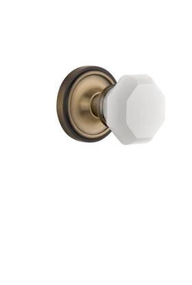 748552 Nostalgic Warehouse Classic Rosette Waldorf White Milk Glass Knob Single Dummy