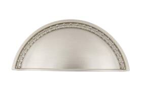 761706 Nostalgic Warehouse Cup Pull Meadows Satin Nickel Cabinet Hardware Solid Brass