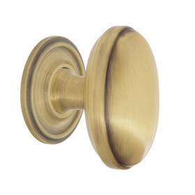 769501 Nostalgic Warehouse Homestead Brass 1 3/4 Inch Cabinet Knob With Classic Rose In Antique
