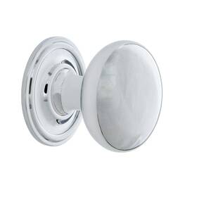 769551 Nostalgic Warehouse New York Brass 1 3/8 Inch Cabinet Knob With Classic Rose In Bright Chrome