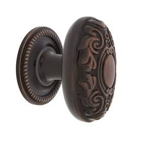 769579 Nostalgic Warehouse Victorian Brass 1 3/4 Inch Cabinet Knob With Rope Rose In Timeless Bronze