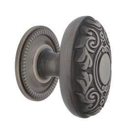 769580 Nostalgic Victorian Brass Cabinet Knob 1 3/4 Inch Antique Pewter With Rope Rose - Warehouse