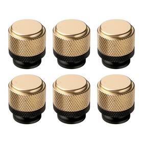 Ntresbonne 761736066202 6 Pack 1 Inch Cabinet Knobs Gold And Black Cupboard Aluminum Drawer