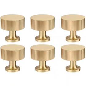 Numhew 445015923990 6-pack 1 Inch X Solid Brass Gold Cabinet Knobs Drawer Pulls