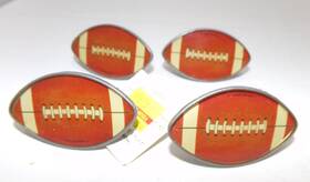 1042456 Open Road New Set/4 Sports Football Shape Drawer/cabinet Knobs/pulls-brown