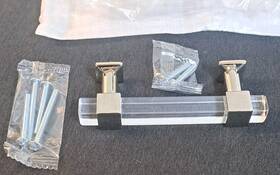 Pd-a4r05-cpc-76-10pack Orger 10 Pack Acrylic Cabinet Pulls 3 In Clear Handles Chrome Drawer Kitchen New
