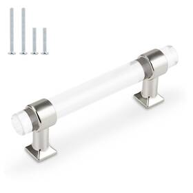 Pd-acry301-hpc-90-15pack Orger 15 Pack Kitchen Cabinet Handles Silver Chrome Pulls Clear Acrylic Handle