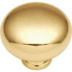 P772-3 Belwith Hardware Polished Brass Smooth Mushroom Cabinet Knob 078555577216